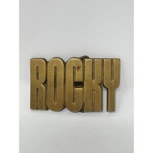 Vintage Solid Brass Name “ROCKY” Belt Buckle 1978 Baron Taiwan Western